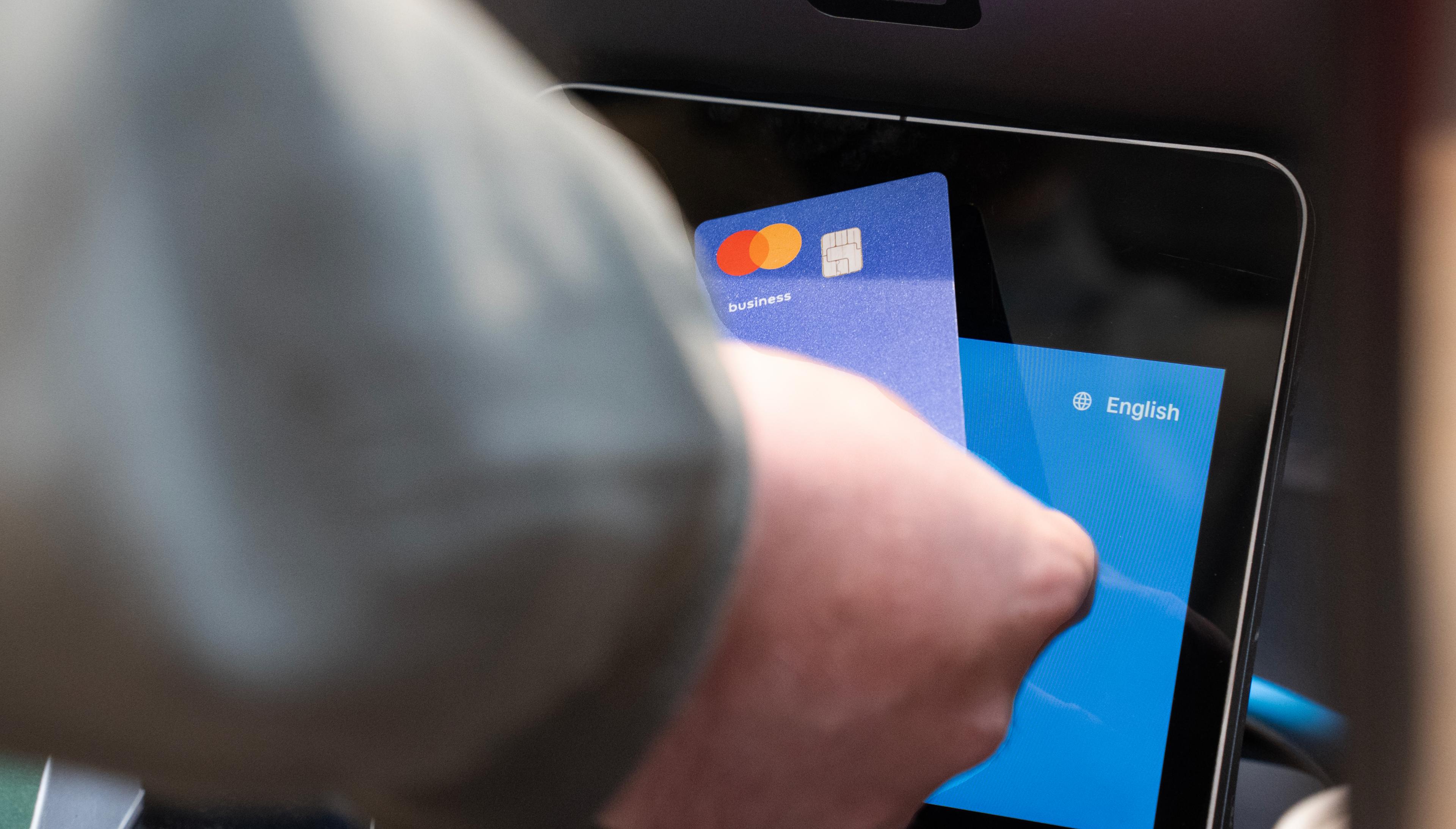 Fire card contactless payment at terminal.